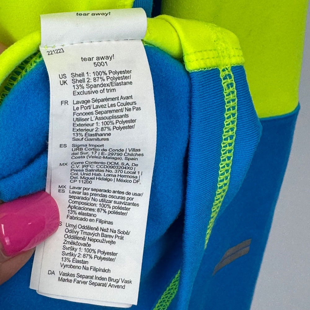 Brooks Dash 1/2 Zip Running Pullover Neon Yellow Blue Fleece Lined 221223 L - Picture 8 of 15